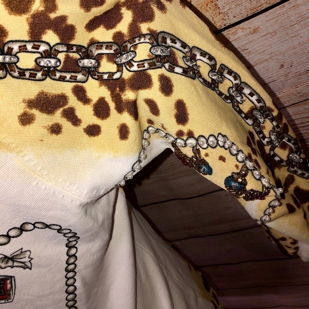 Beaded Leopard Print Top - Picture 3 of 9